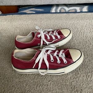 Maroon Low Top Converse All Star Sneakers